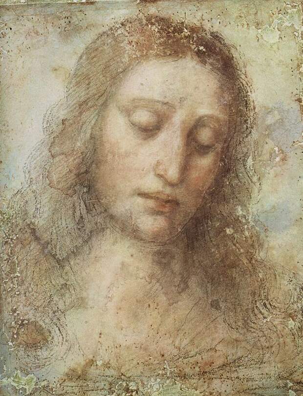 Леонардо да Винчи. Голова Христа (этюд к Тайной вечере)