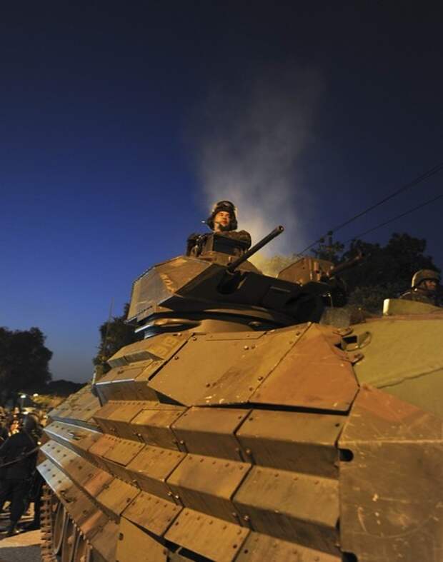 Brazilian naval personnel on armoured pe