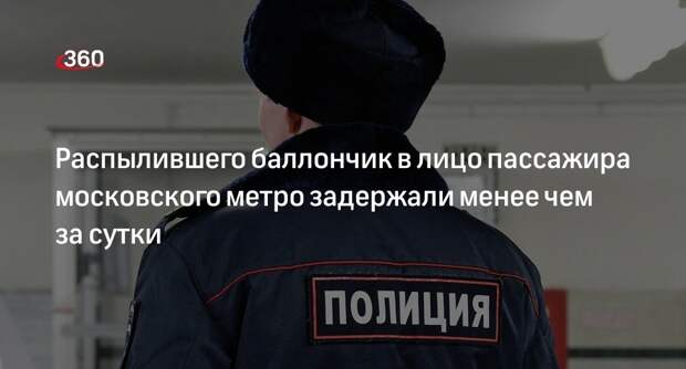 МВД задержало в Москве распылившего баллончик в метро мужчину менее чем за сутки
