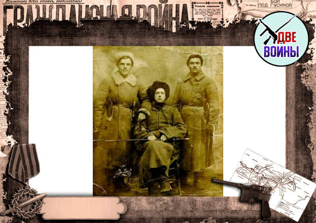 Илья Струк (сидит) со своими боевиками. Фото в свободном доступе.