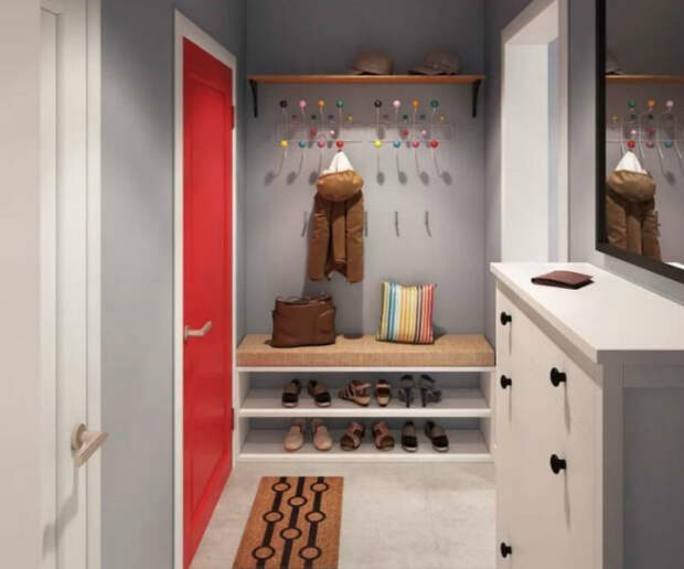 Простые решения в маленькой прихожей. | Фото: aviarydecor.com. Простые решения в маленькой прихожей. | Фото: aviarydecor.com.