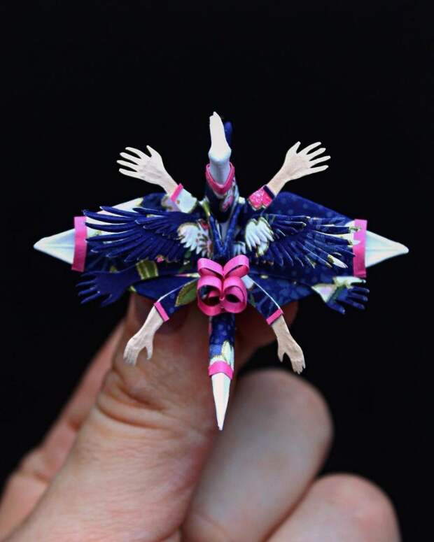 Поразительные журавлики оригами в разных техниках