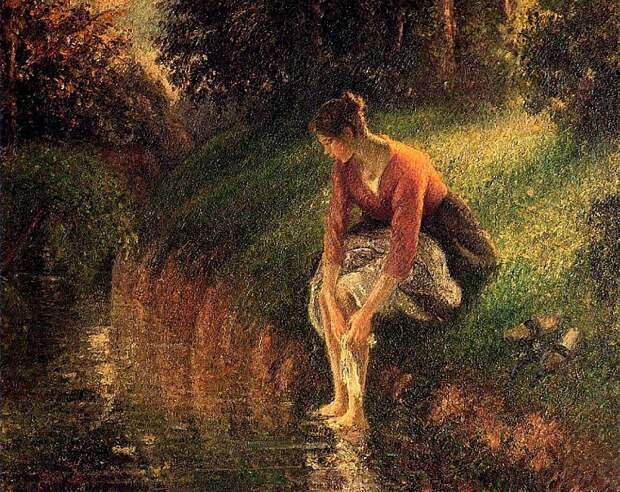 Young Woman Bathing Her Feet. (1895). Писсарро, Камиль