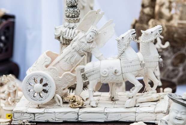 В Нью-Йорке прилюдно раздробили контрафактные изделия из слоновой кости на 4,5 млн долларов Браконьеры, акция, защита животных, нью-йорк, слоновая кость, центральный парк