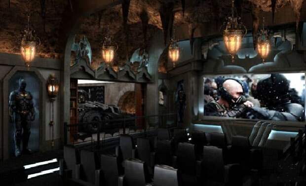 Фантастический кинотеатр Dark Knight: Rises был создан в Гринвиче, штат Коннектикут (Канада). | Фото: Syfy.com.