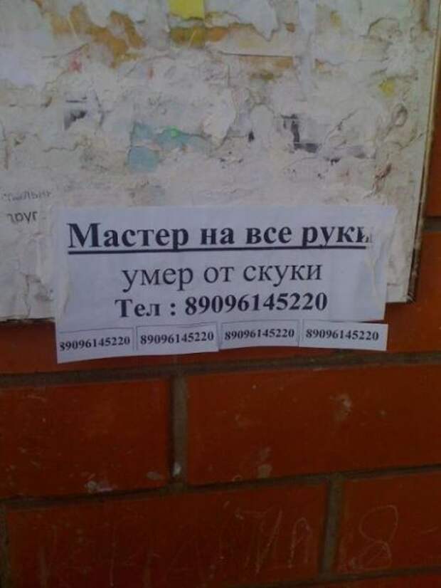 Прикольные надписи и объявления