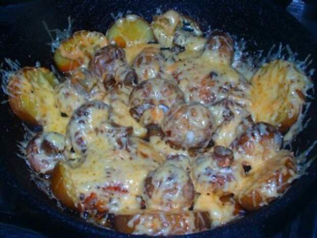 Бедрышки с грибами под сыром Еда, Рецепт, Кулинария, Курица, Длиннопост