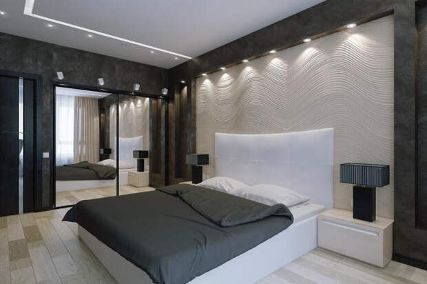 Спальня в стиле хай-тек — для поклонников неординарного дизайна. /Фото: design-homes.ru