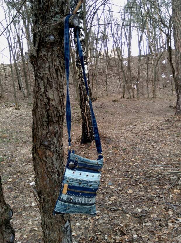 Сумка из джинсовых обрезков
