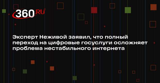 Эксперт Неживой заявил, что полный переход на цифровые госуслуги осложняет проблема нестабильного интернета