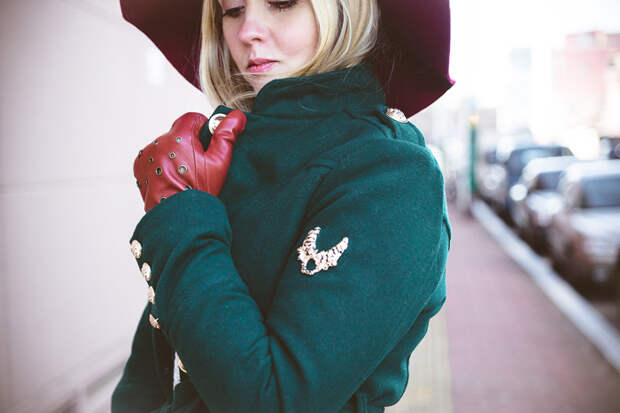 Olga choi fashion blogger myblondegal South Korea elegant smart casual Oasap military coat Choies wine floppy hat Kooding sweater Kate-Katy over knee boots-06399