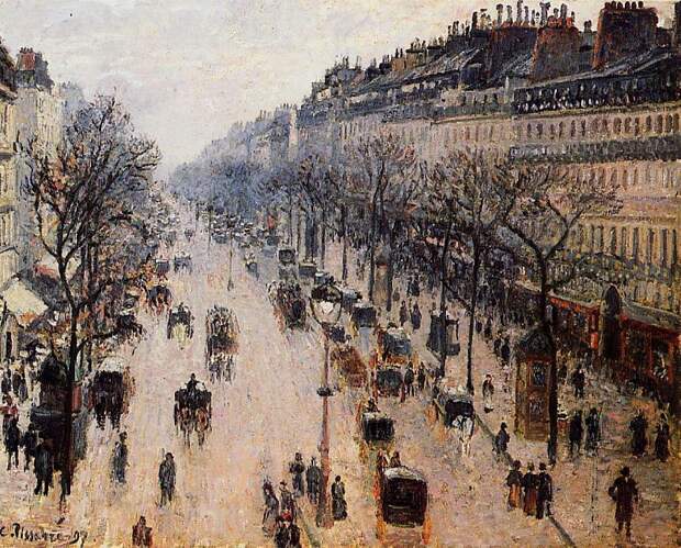 Boulevard Montmartre - Winter Morning. (1897). Писсарро, Камиль