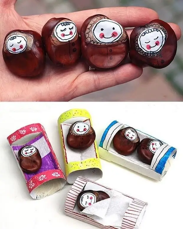 Осенние поделки из каштанов - творите с детьми