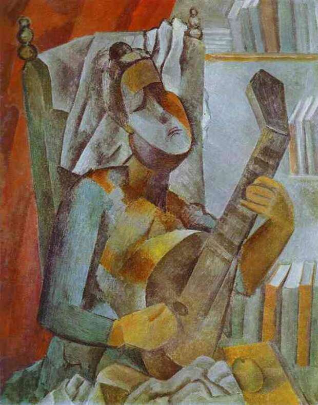 Пабло Пикассо. Женщина с мандолиной. 1909 год