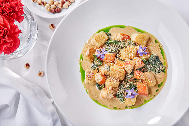 Ленивые вареники с камчатским крабом