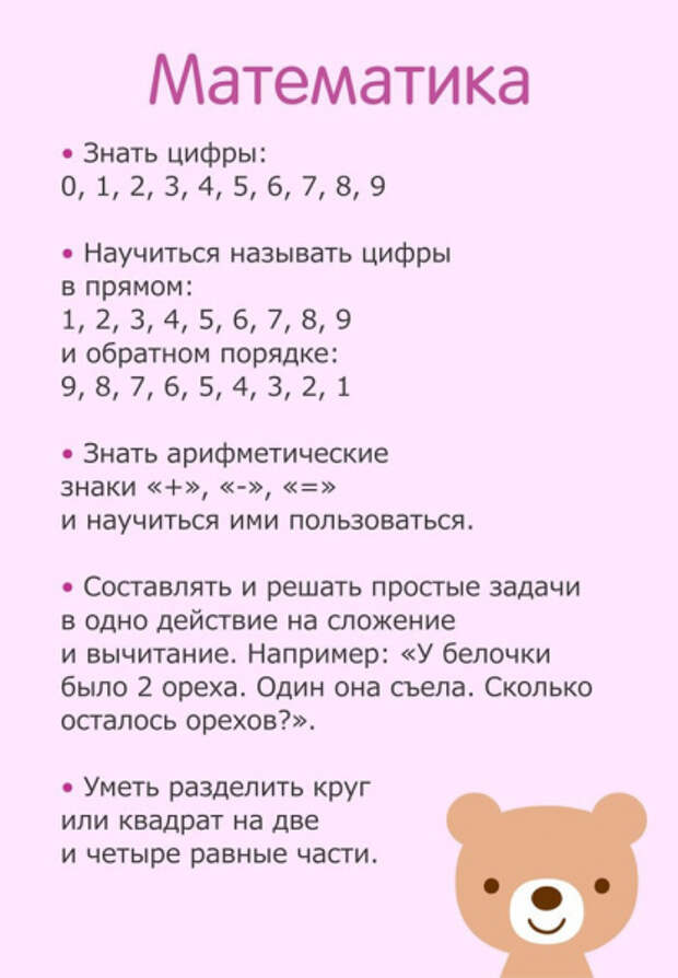 Чему следует научить ребенка к 6 годам