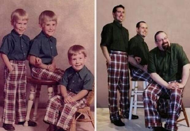 Блогеры пересняли свои детские фотографии 20 лет спустя