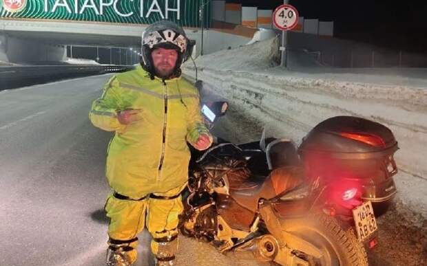 Житель Касимова зимой на мотоцикле преодолел 1113 км за 14 часов