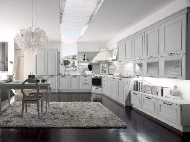 бледный оттенок серый цвет в дизайне фасада кухни 