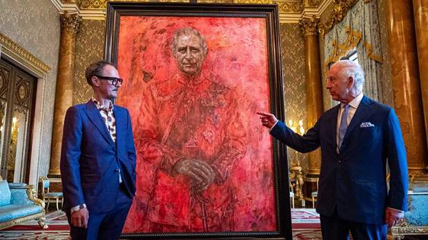 В Великобритании показали первый официальный портрет короля Карла III в красном