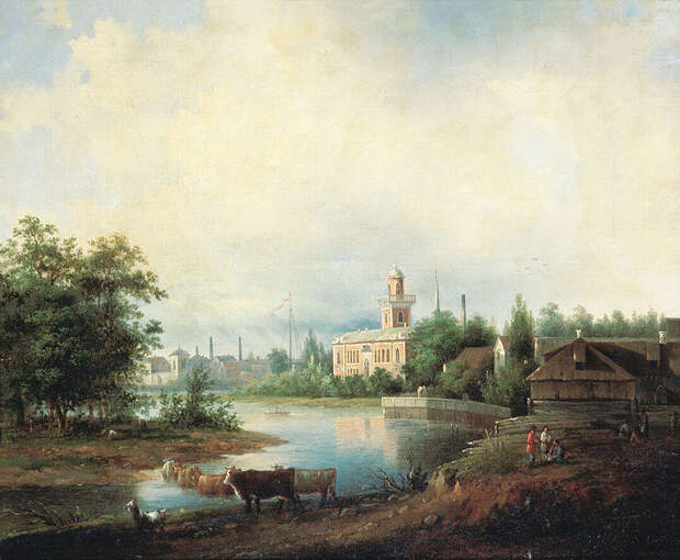 Иван Иванов, «Пейзаж с рекой. Екатерингоф», 1844 год