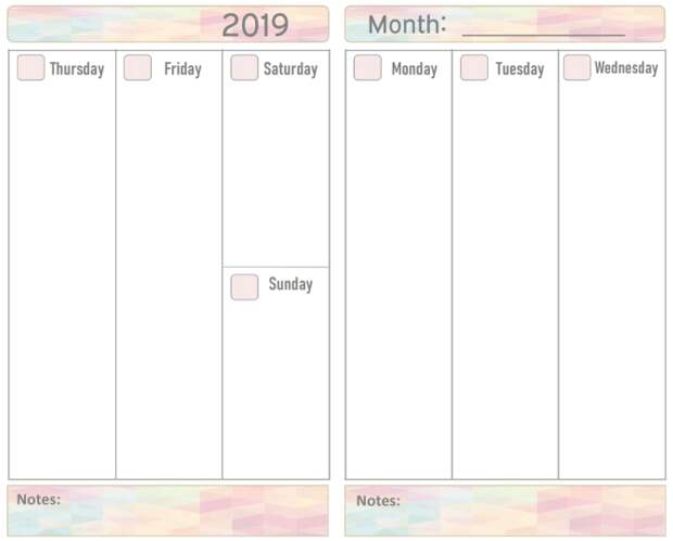 2019 Printable Planner — календарь на новый год﻿