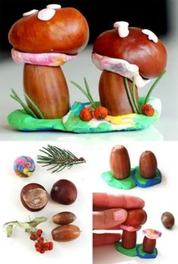 Осенние поделки из каштанов - творите с детьми