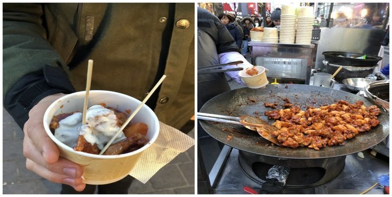 8. Курица в кисло-сладком соусе: $3 еда, еда быстро, сеул, уличная Еда, уличная еда, фастфуд, южная корея