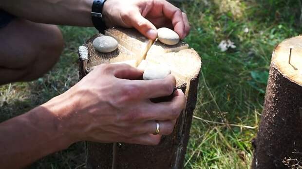 Три варианте изготовления финской свечи из бревна