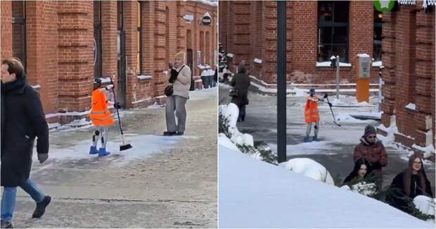 В Москве уборкой снега начали заниматься роботы-дворники