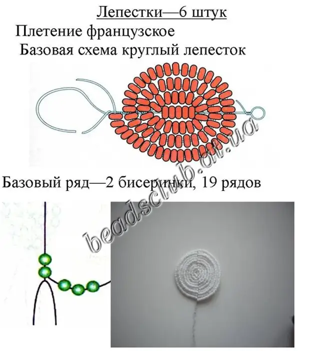 Герберы из бисера схема