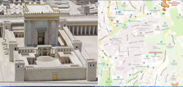 Храм Соломона на фото-реконструкции и на карте Иерусалима