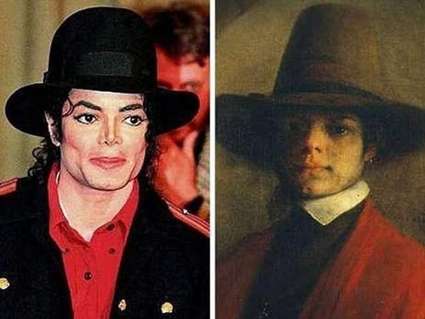 Майкл Джексон и старинный портрет