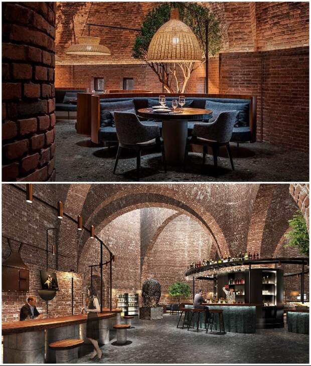 Современная мебель гармонично вписалась в нестандартный интерьер ресторана (50% Cloud, Китай). Современная мебель гармонично вписалась в нестандартный интерьер ресторана (50% Cloud, Китай).