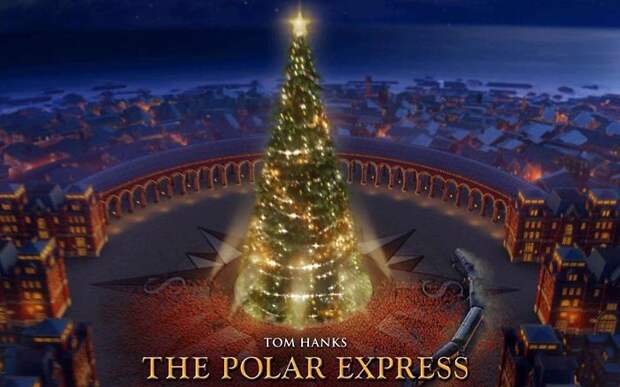 The Christmas Tree From The Polar Express Is At The North Pole. It Sits On A Compass That Points South In All Directions