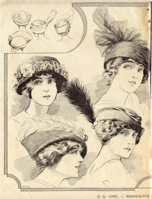 Женские шляпы в журнале La Modiste Parisienne за 1913-й год