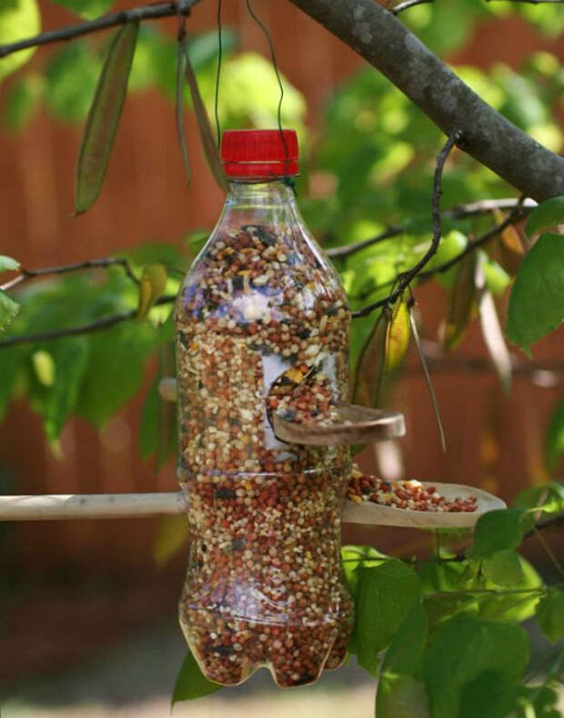 Кормушка из пластиковой бутылки. Кормушка из пластиковой бутылки.