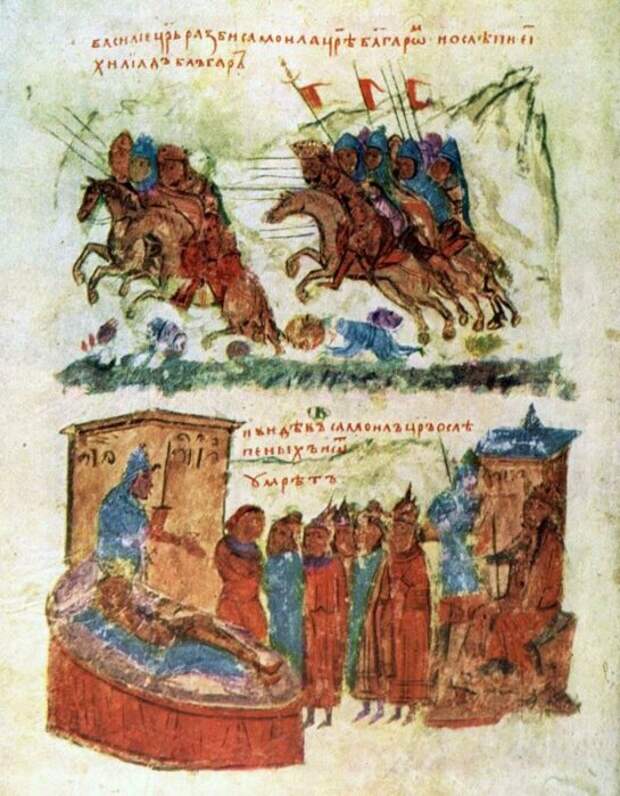 Битва при Клейдионе (вверху) и смерть царя Самуила (внизу). \ Фото: google.com. Битва при Клейдионе (вверху) и смерть царя Самуила (внизу). \ Фото: google.com.