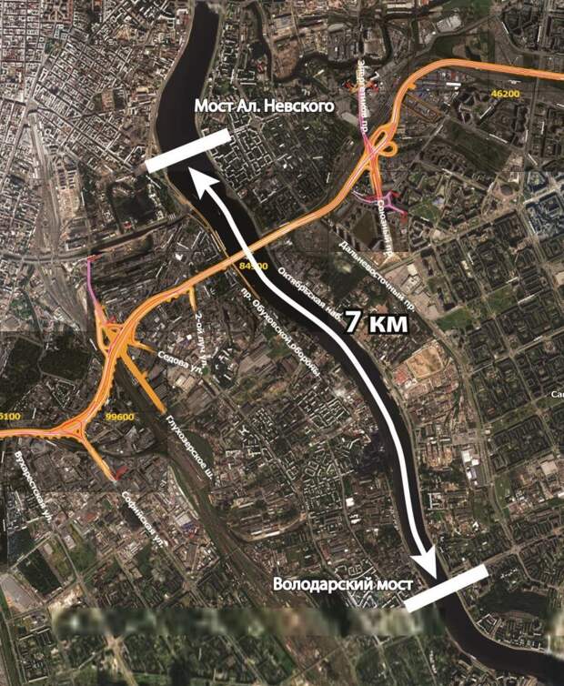 Проект широтной скоростной магистрали в спб на карте