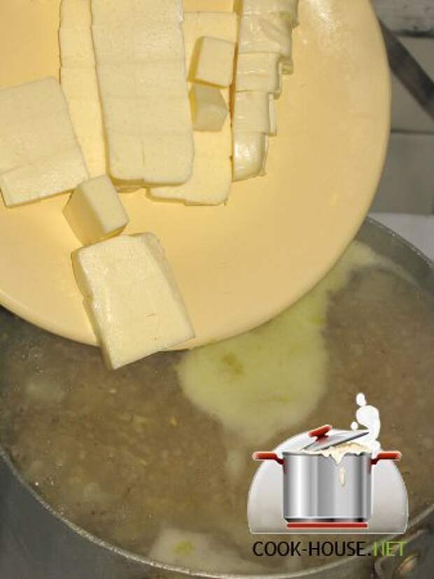 Сырный суп с пшеничной крупой