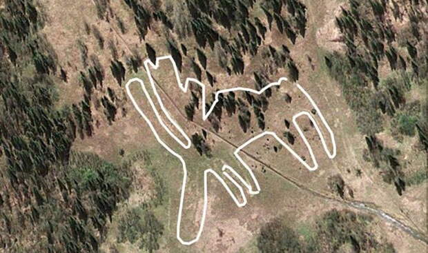 История славян. Гигантский геоглив, выложенный из каменных плит в форме лося длинною в 265 метров. Фото: naurale.com