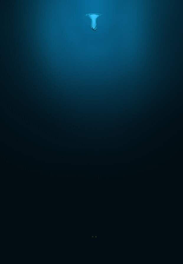 На очень больших в глубинах в океане есть свет