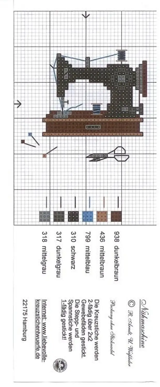 Вышивка крестиком схема швейная машинка