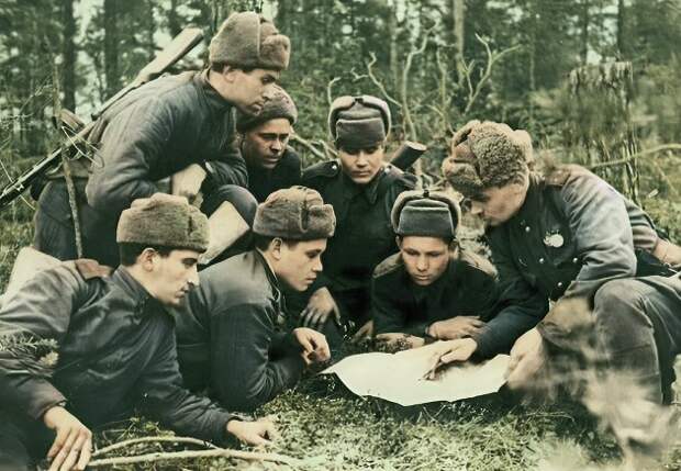 Разведчики РККА в годы ВОВ, фото 1944 года.
