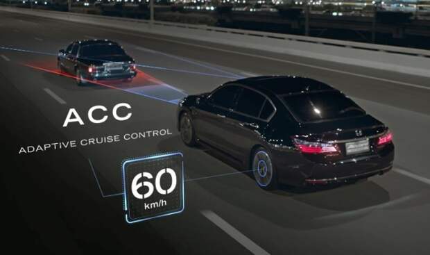 Работа адаптивного круиз-контроля на Honda Accord. | Фото: youtube.com. Работа адаптивного круиз-контроля на Honda Accord. | Фото: youtube.com.
