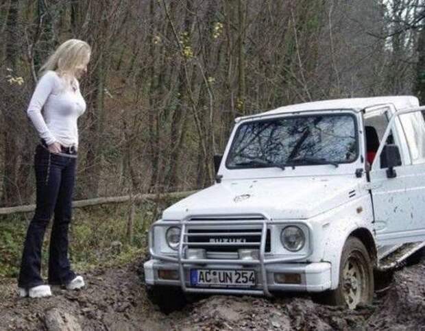 застряла в грязи