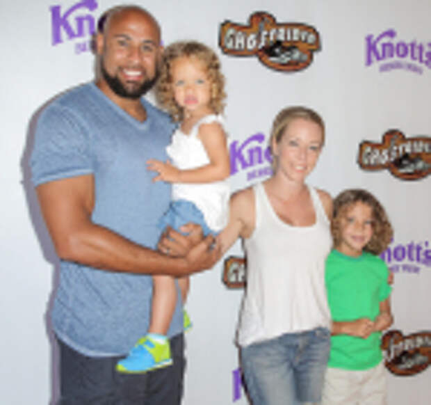 Hank Baskett, Kendra Wilkinson, Alijah Baskett, Hank Baskett Jnr Ghostrider Rides Again, Knott's Berry Farm, Los Angeles, America - 04 Jun 2016