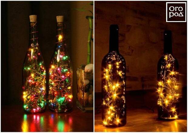 Гирлянда в винной бутылке