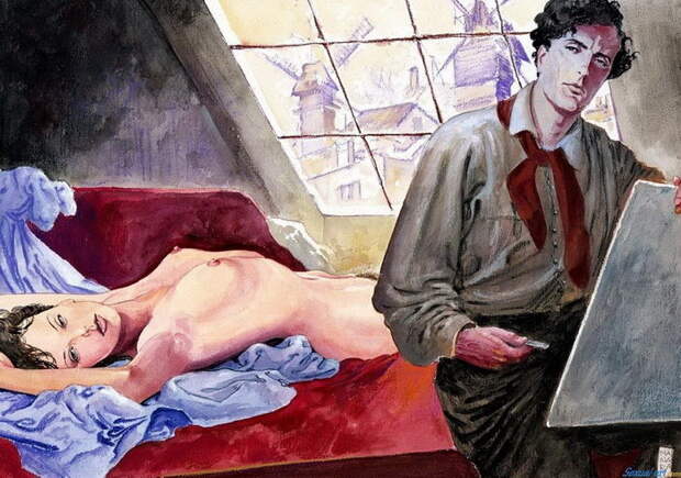 Художники и их музы: картины Milo Manara