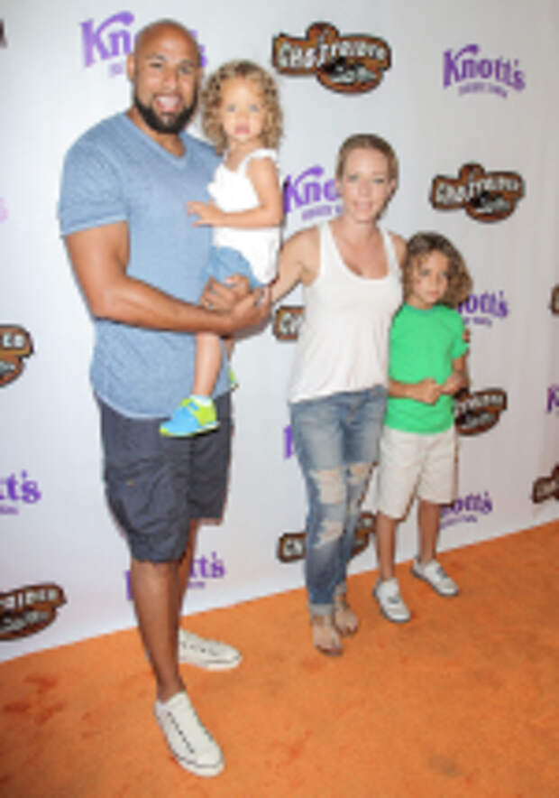 Hank Baskett, Kendra Wilkinson, Alijah Baskett, Hank Baskett Jnr Ghostrider Rides Again, Knott's Berry Farm, Los Angeles, America - 04 Jun 2016